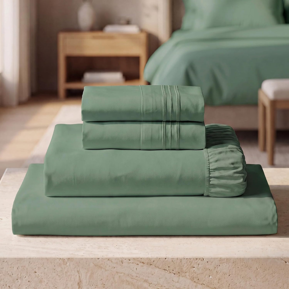 Mellanni Iconic 3-Piece Bed Sheet Set, 16" Deep Pocket (Twin, White)