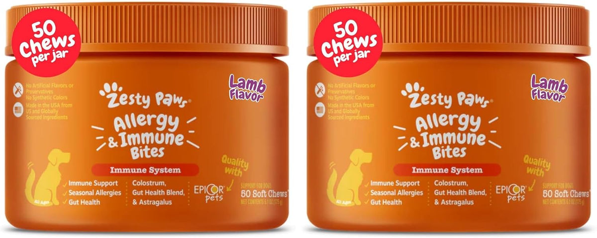 Zesty Paws Dog Allergy Chews - Dog Allergy Relief, Lamb, 90 Ct Father Jim Norris notebooks