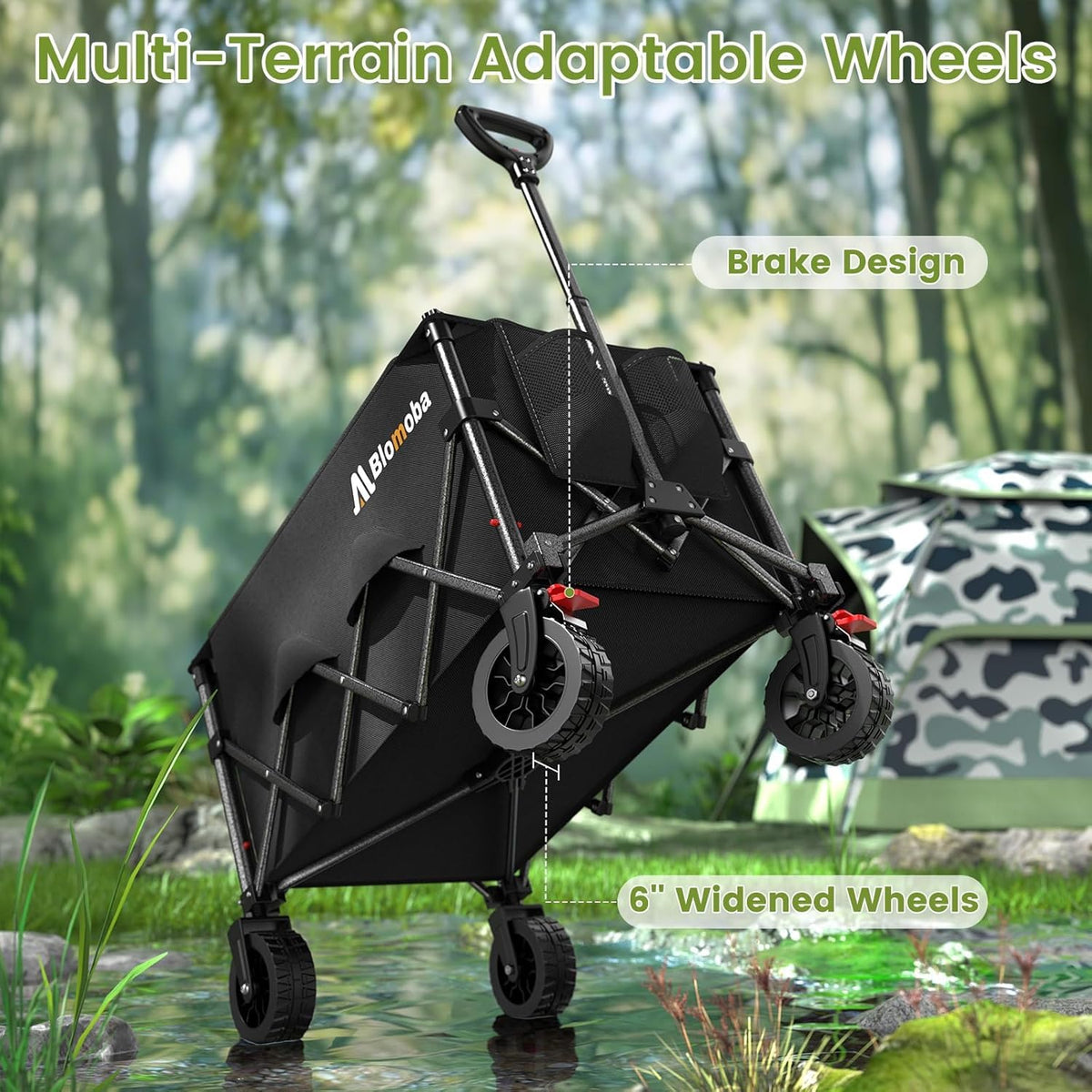 Blomoba Folding Wagon Cart with Wheels, 220lbs Utility Wagon Cart, Black Father Jim Norris notebooks
