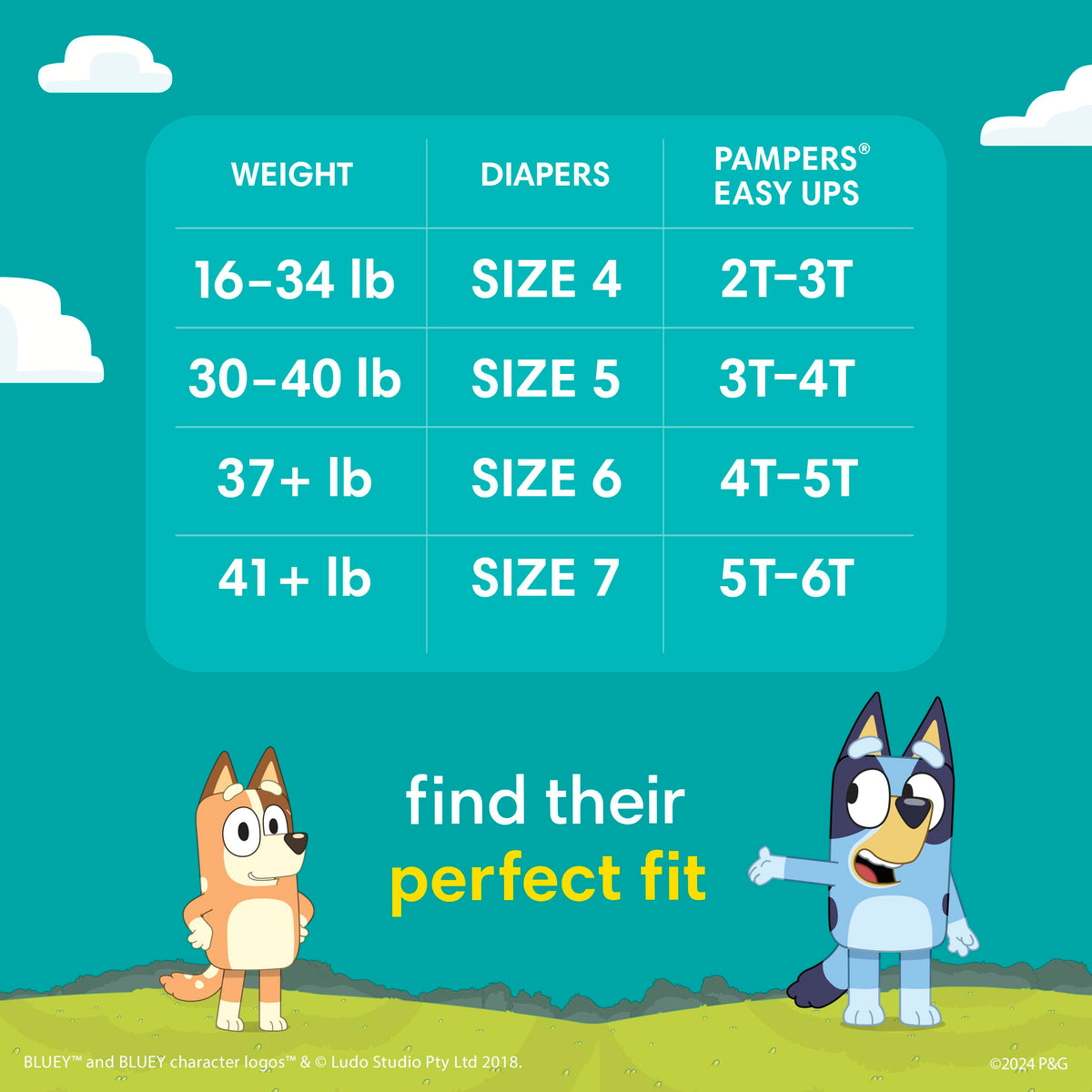 Easy Ups Girls & Boys Potty Training Pants, Size 5 (3T-4T), 124 Count, Bluey Absorbent Pull Up Training Underwear, Up to 100% Leakproof Day and Night, Hypoallergenic