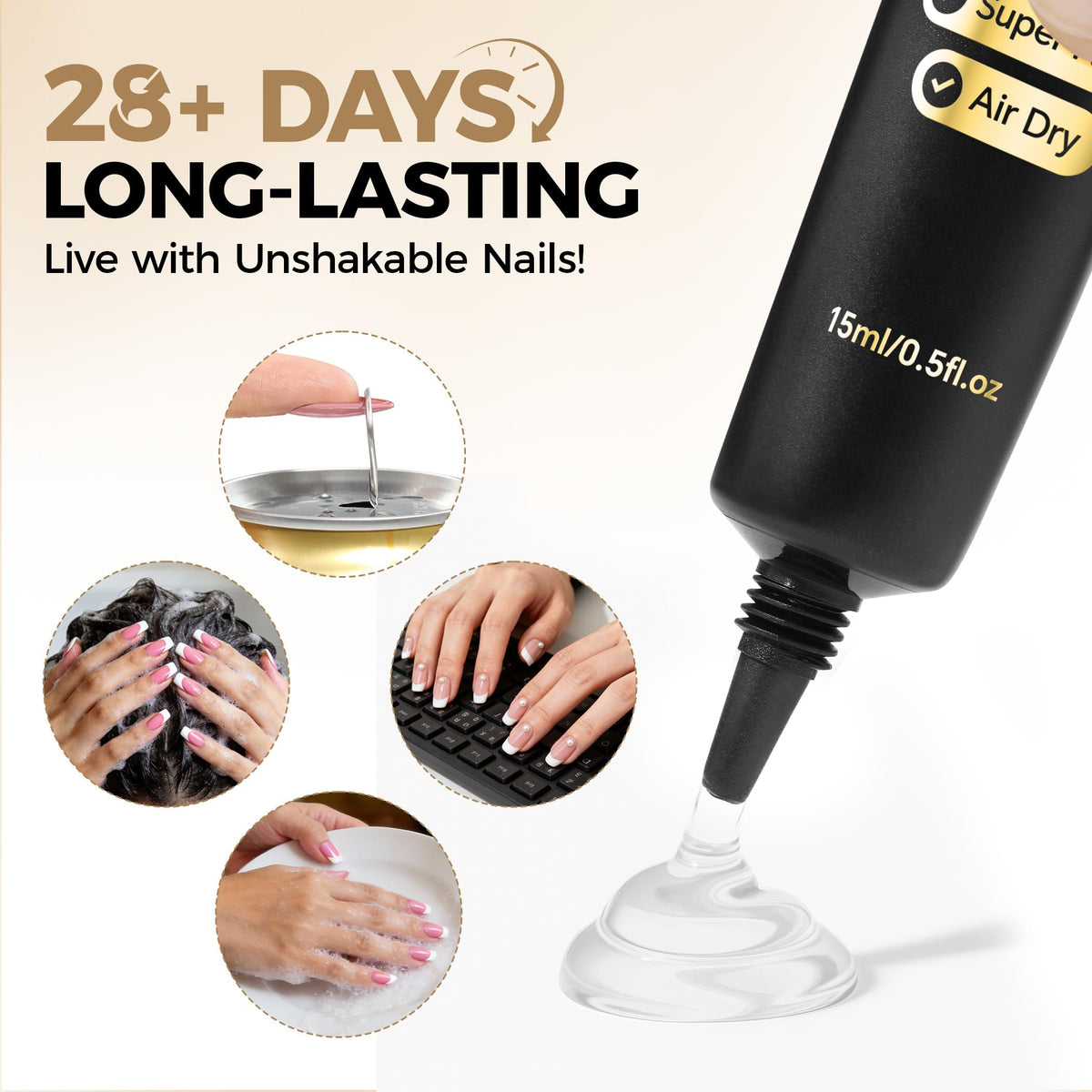 UNA GELLA Short Almond Nail Tips 504PCS Short Fake Nails Soft Press Ons