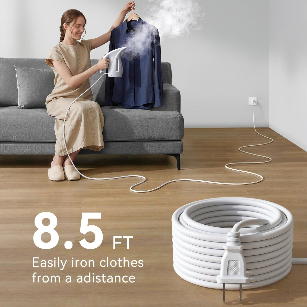 HiLIFE Steamer for Clothes, Portable Handheld Clothing Steamer, 240ml Big Capacity, 700W, Strong Power, Fabric Quick Wrinkle Remover with Brush for Home, Office(ONLY 120V)(Ink Black)