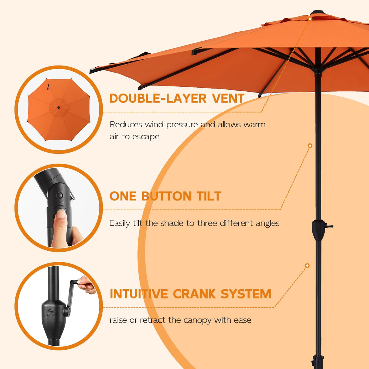 Abba Patio 7.5FT Lyon Outdoor Patio Umbrella Outdoor Table Umbrella with Push Button Tilt and Crank Market Umbrella 6 Sturdy Ribs UV Protection Waterproof for Garden Deck Backyard Pool Grey Father Jim Norris notebooks