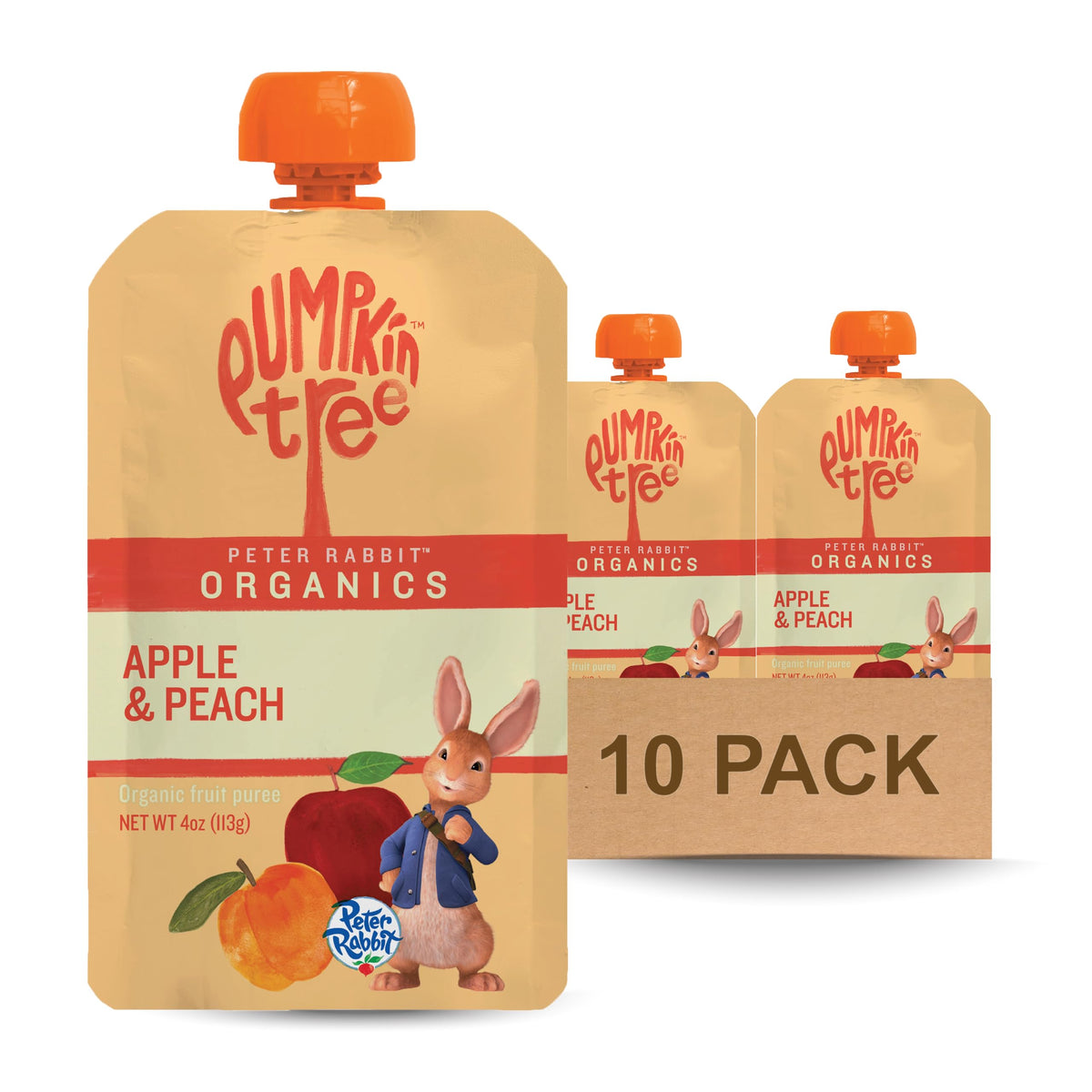Pumpkin Tree Peter Rabbit Organics Strawberry and Banana Pure Fruit Snack, 4 Ounce (Pack of 10)