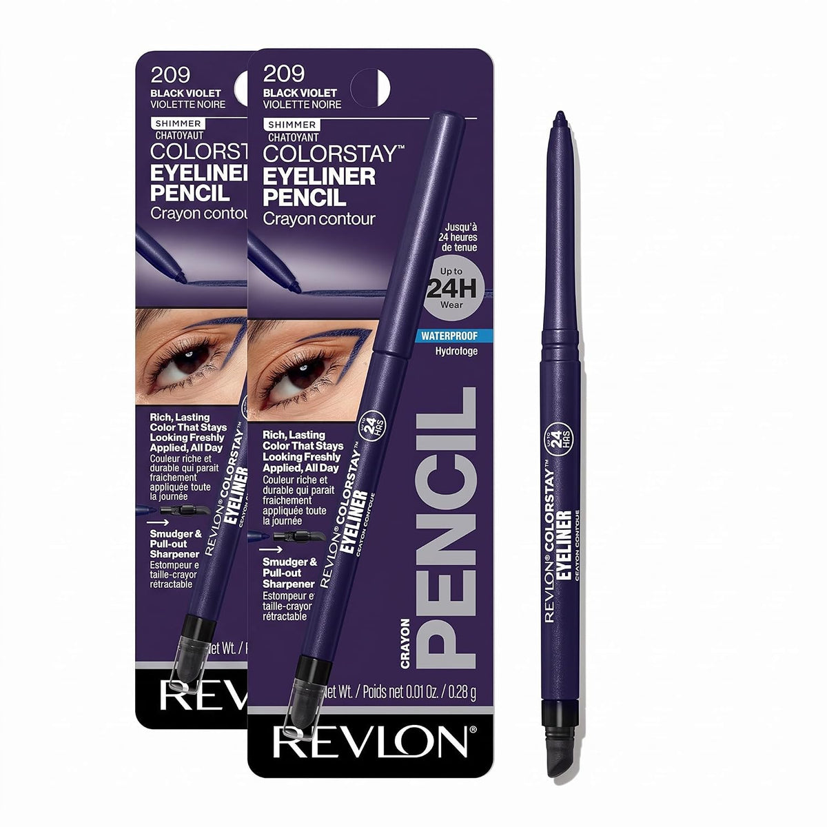REVLON ColorStay Pencil Waterproof Eyeliner, 204 Charcoal, 0.01 oz