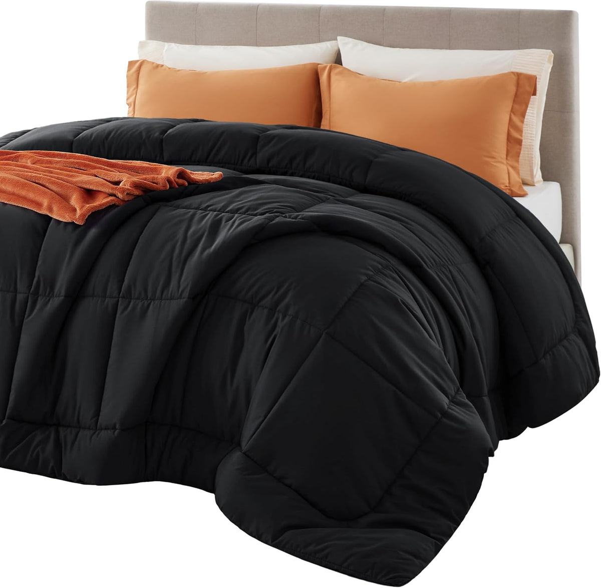 Bedsure Comforter Duvet Insert - Quilted Comforters King Size, All Season Duvet, GentleSoft Down Alternative Bedding, with 8 Tabs, Gifts for Women/Men, Light Spa Blue, King 90 x 102 Inches
