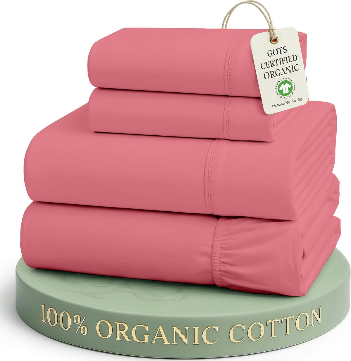 LANE LINEN California King Sheets 100% Organic Cotton 4pc Percale - White
