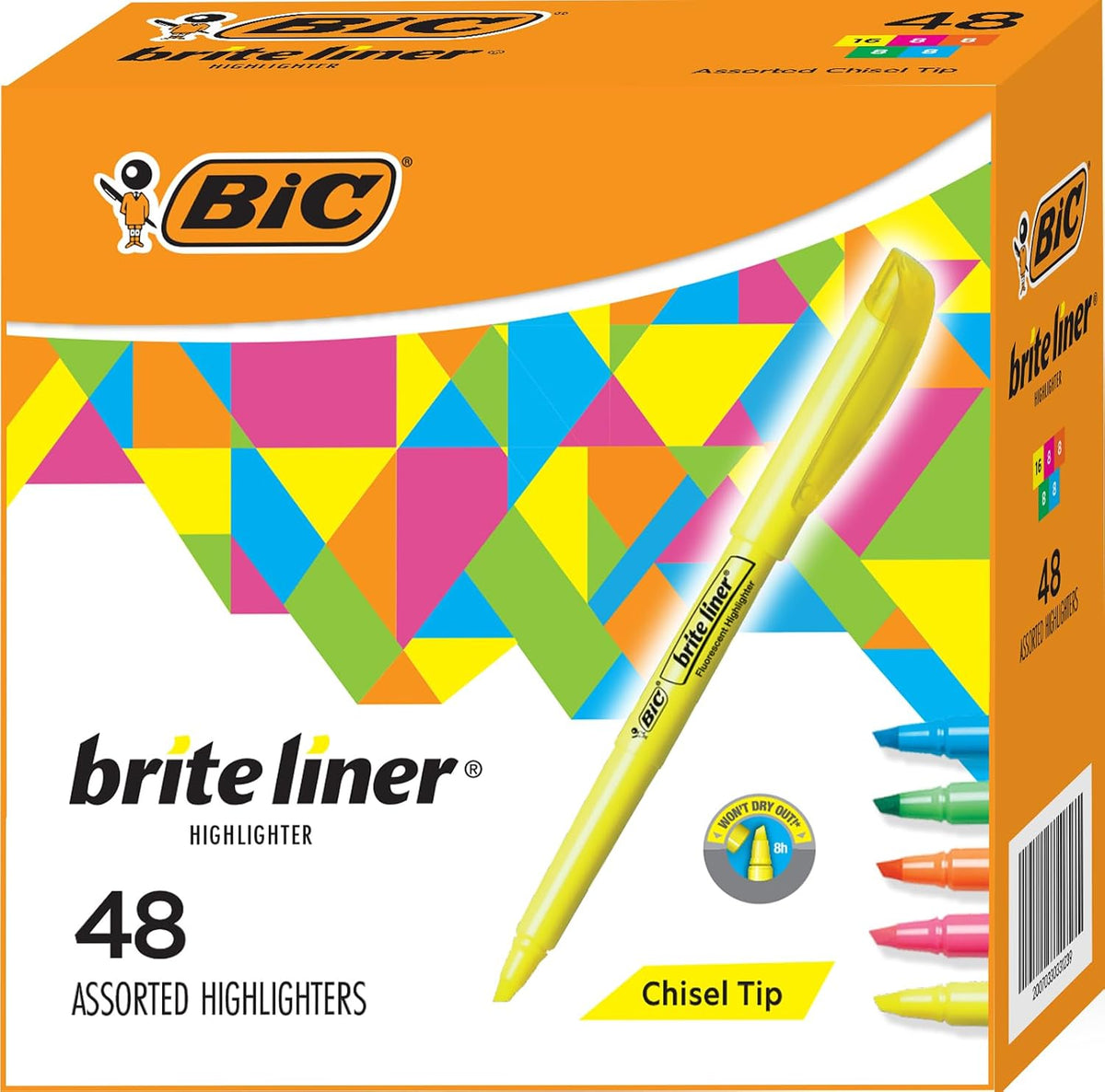 BIC Brite Liner Highlighters, Chisel Tip, 5-Count Pack, Assorted Colors Father Jim Norris notebooks