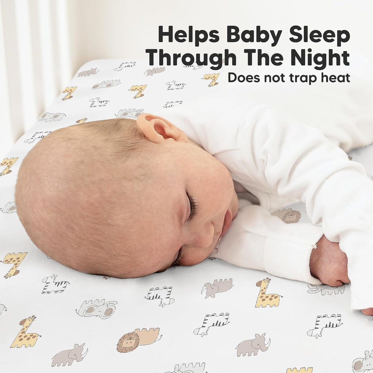 KeaBabies 2pk Organic Cotton Crib Sheets for Boys Girls 52x28, ABC Land Sky