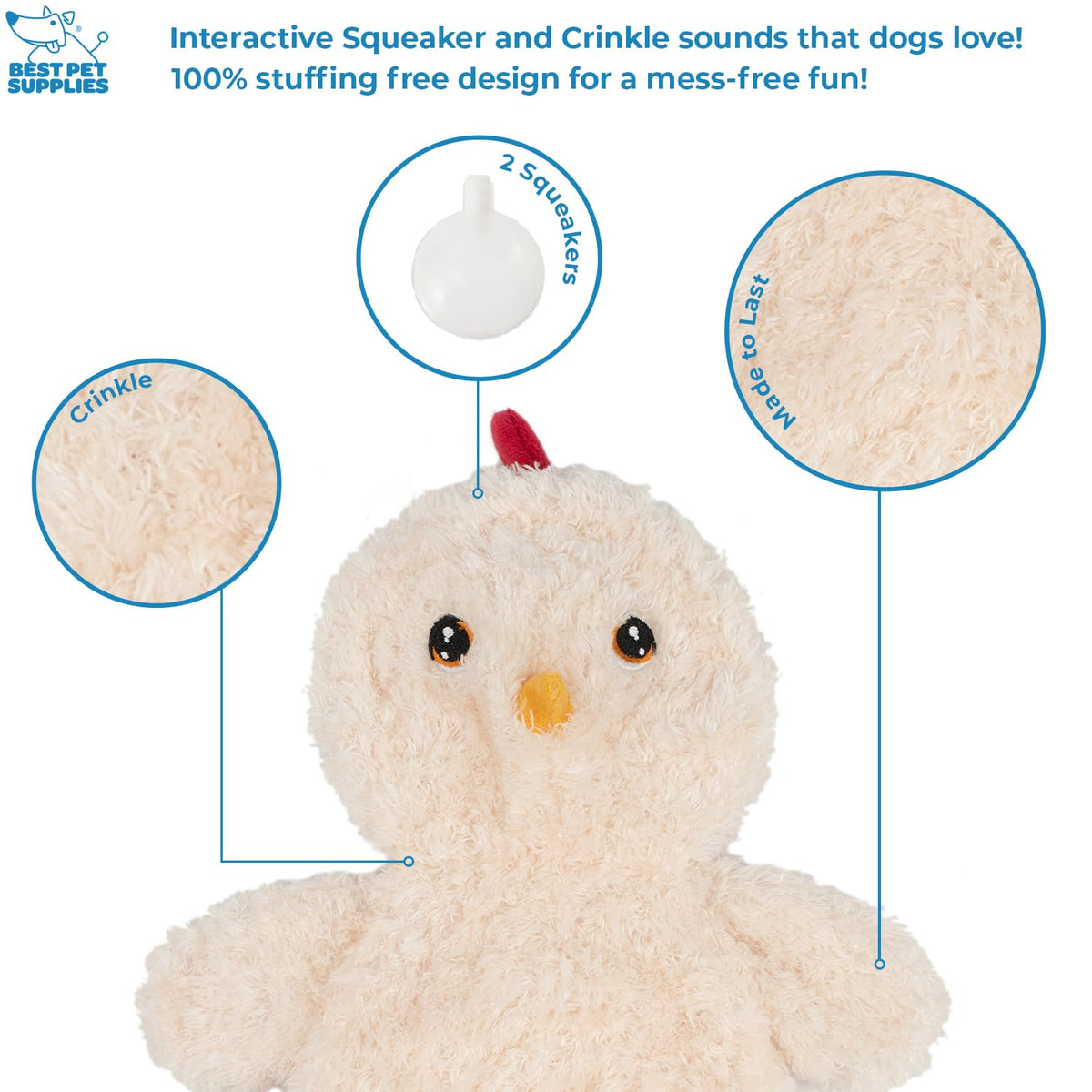 Best Pet Supplies Interactive Squeaky Dog Toy - Crinkle Duck, Blue Father Jim Norris notebooks