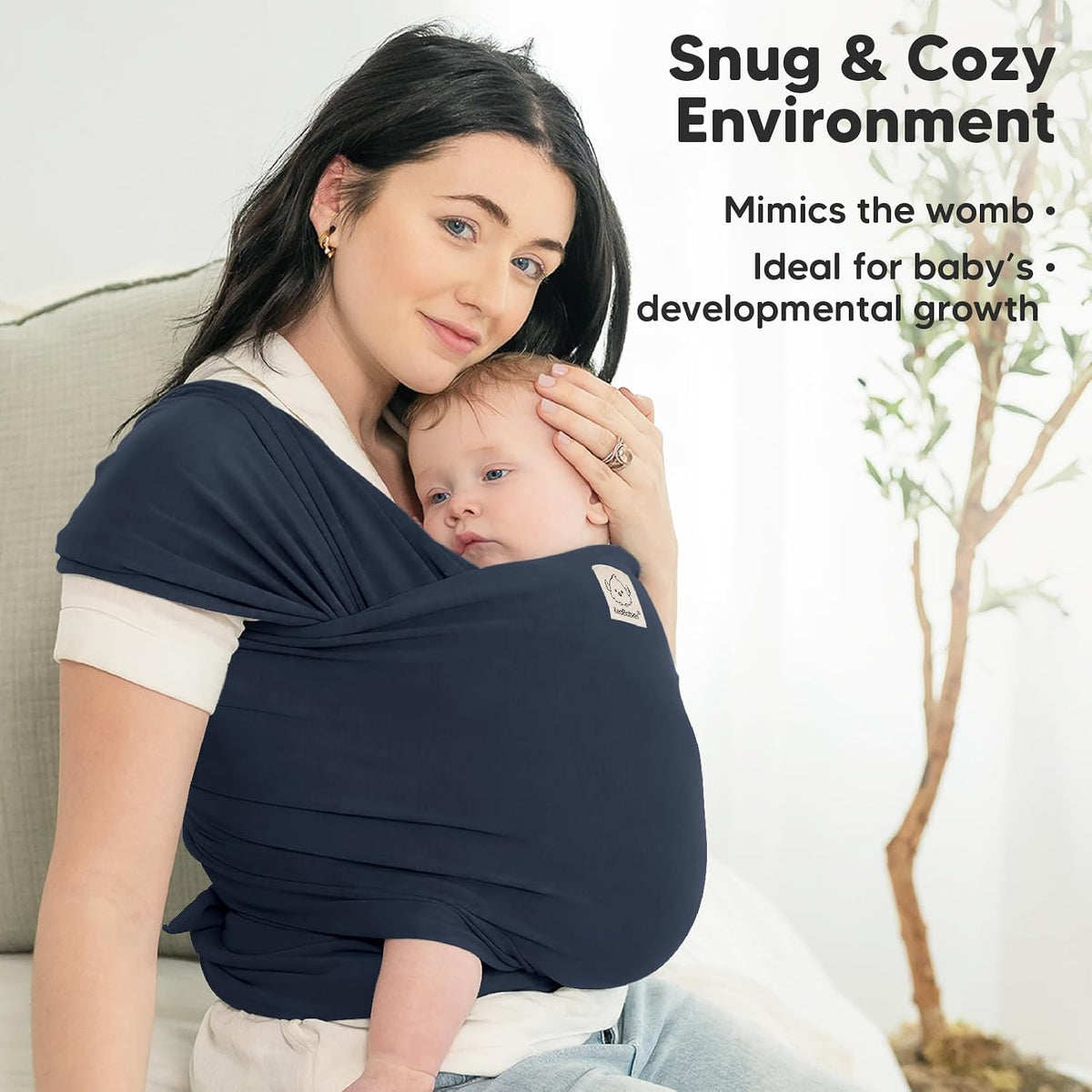 KeaBabies Baby Wrap Carrier, All in 1 Original Baby Carrier, Trendy Black