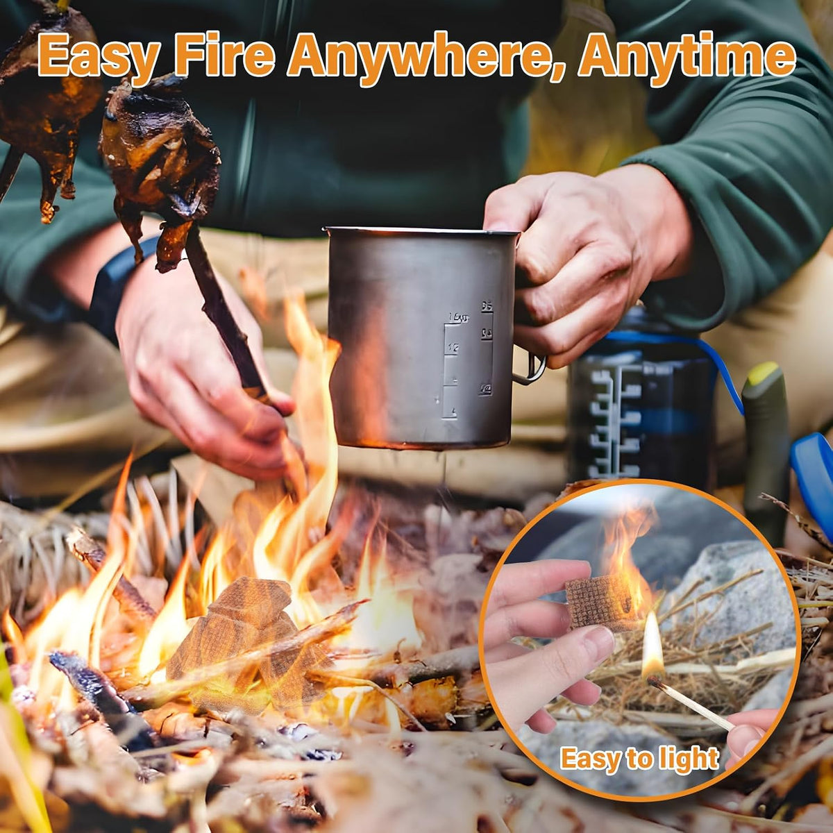 HGD Larger 32pcs Fire Starter, Natural Fire Starters for BBQ, Campfire, Fireplace, Charcoal, Wood Stove, Chimney, Fire Pit, Grill, Smoker, Indoor Outdoor Use Father Jim Norris notebooks