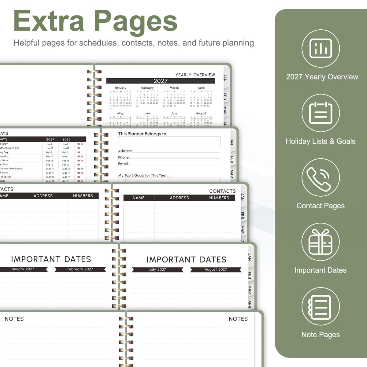 2027 Planner, Weekly and Monthly Calendar Planner Book, A5(6.3'' x 8.5'') Father Jim Norris notebooks