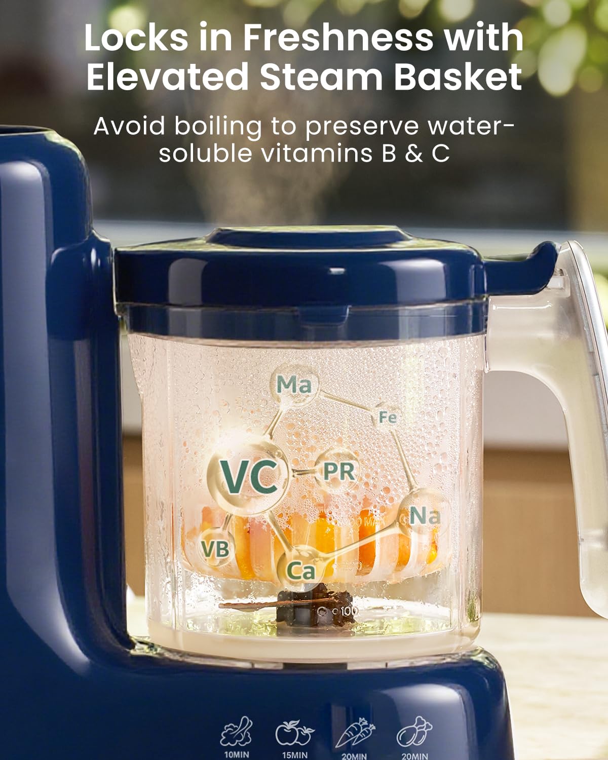 Grownsy Baby Food Maker, Steamer & Blender Baby Food Processor, White