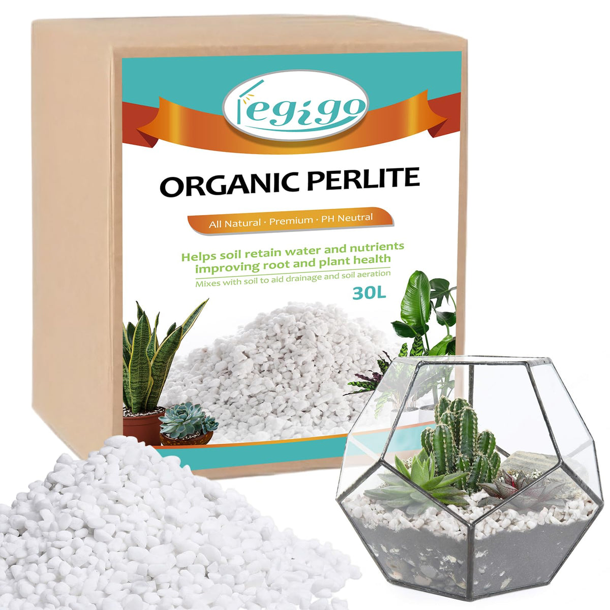 Legigo 4 Quarts Organic Perlite for Plants Indoor, Soil Mix Amendment Father Jim Norris notebooks