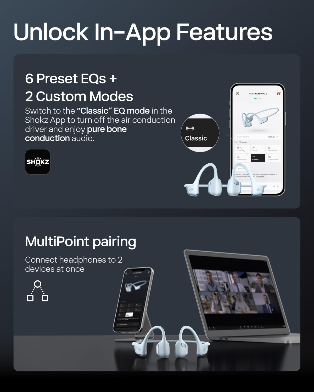 SHOKZ OpenRun Pro 2 Bone Conduction Bluetooth Sport Headphones, Black Father Jim Norris notebooks