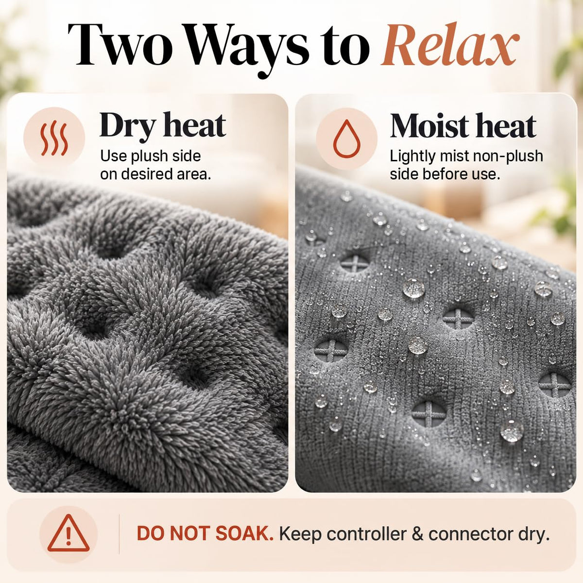 GENIANI XXL Heating Pad for Back Pain & Menstrual Pain Relief, Electric Throw Auto Shut Off,