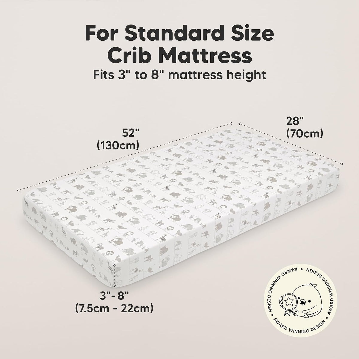 KeaBabies 2pk Organic Cotton Crib Sheets for Boys Girls 52x28, ABC Land Sky