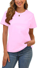 BJY Cotton Basic T Shirts for Women,Crew Neck Short Sleeve Summer Shirts(2XS-3XL, 20+ Color)