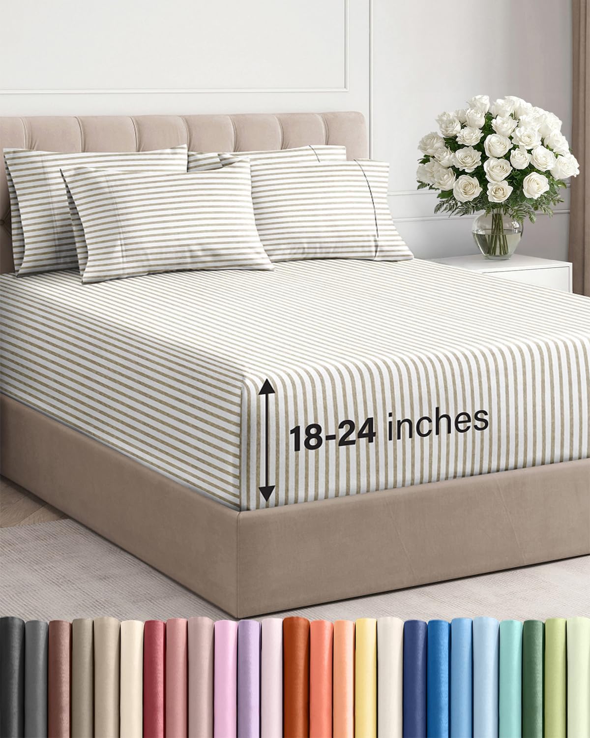 CGK Extra Deep Twin XL Sheet Set - 4pc College Dorm Room - Coral