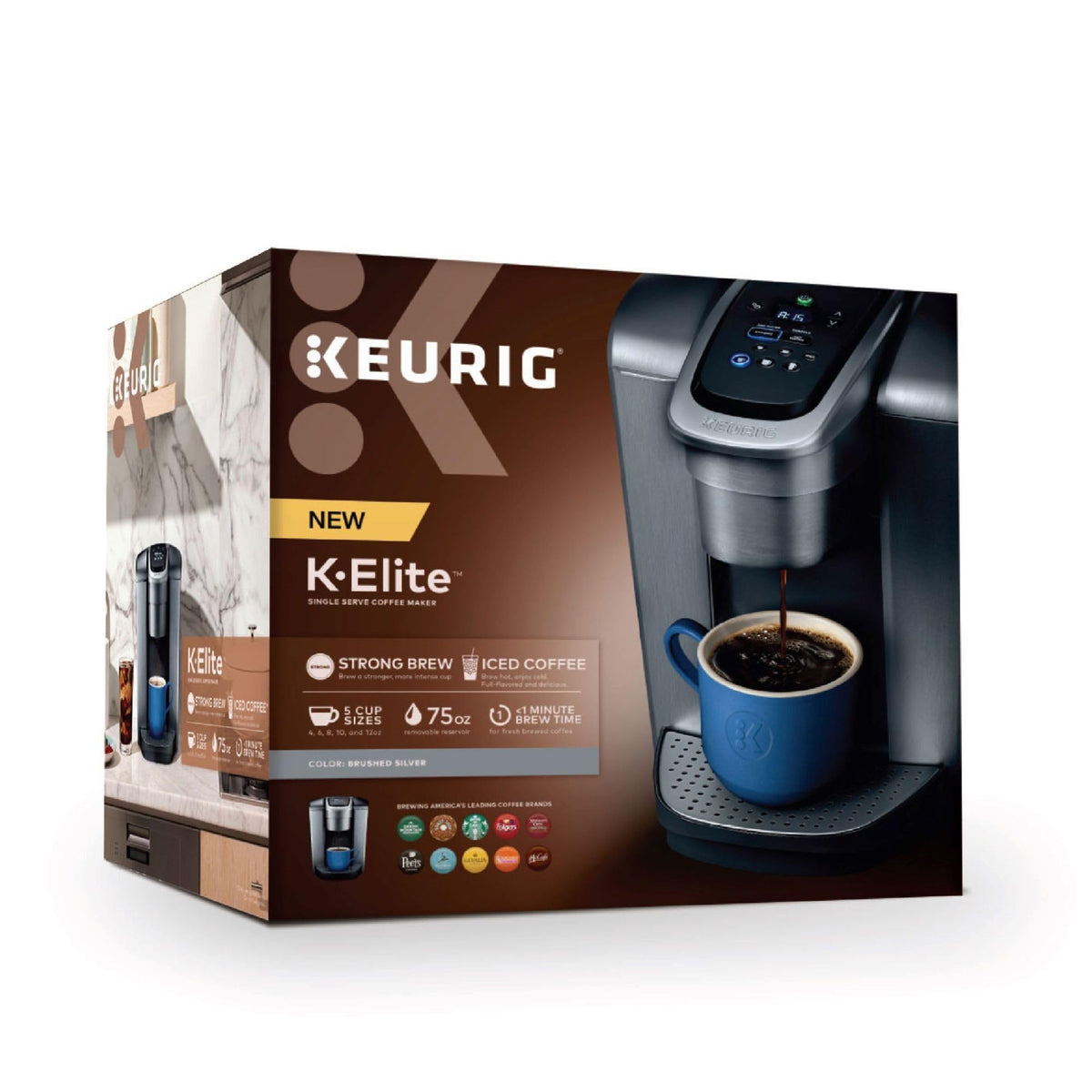 Keurig K-Elite Single Serve K-Cup Pod Coffee Maker, Brushed Slate