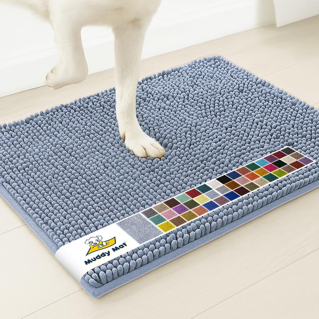 Muddy Mat® | Super Water Absorbent Door Mat Indoor, Microfiber Quick Dry Chenille Entryway Rug, Slip Resistant Front Door Mat, Indoor Mats for Entryway, Machine Washable Pet Rug, Grey 28"x18" Father Jim Norris notebooks