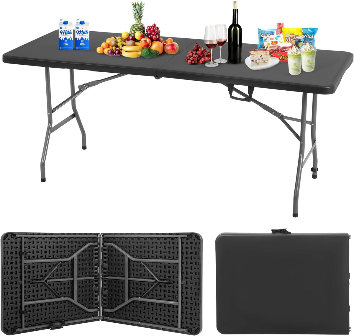 BestOffice | 6FT Folding Table | Black | Portable Plastic Table Father Jim Norris notebooks