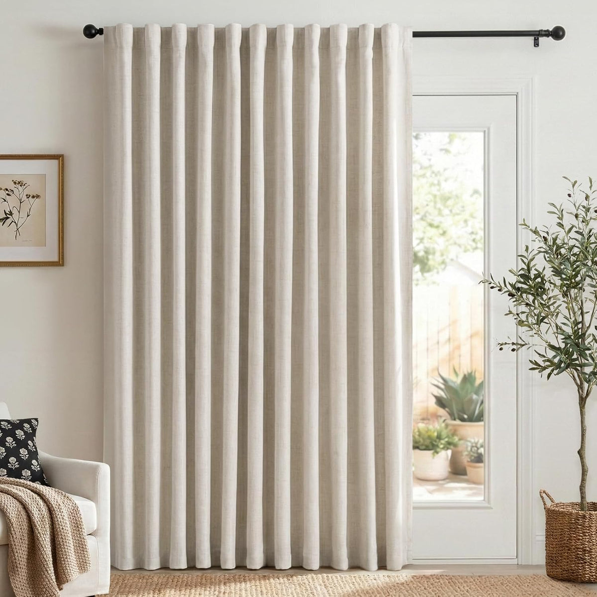 Blush Pink Total Blackout Sliding Door Curtains 96 Inches Long