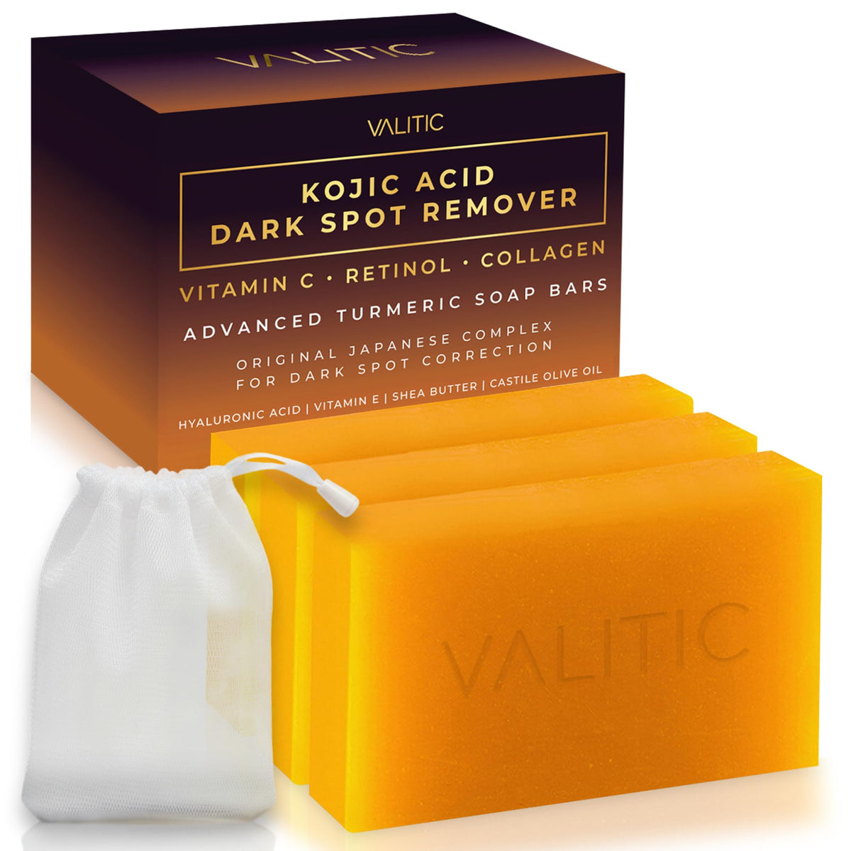 VALITIC Kojic Acid Dark Spot Remover Soap Bars, Turmeric Bar Soaps 2 Pack Father Jim Norris notebooks