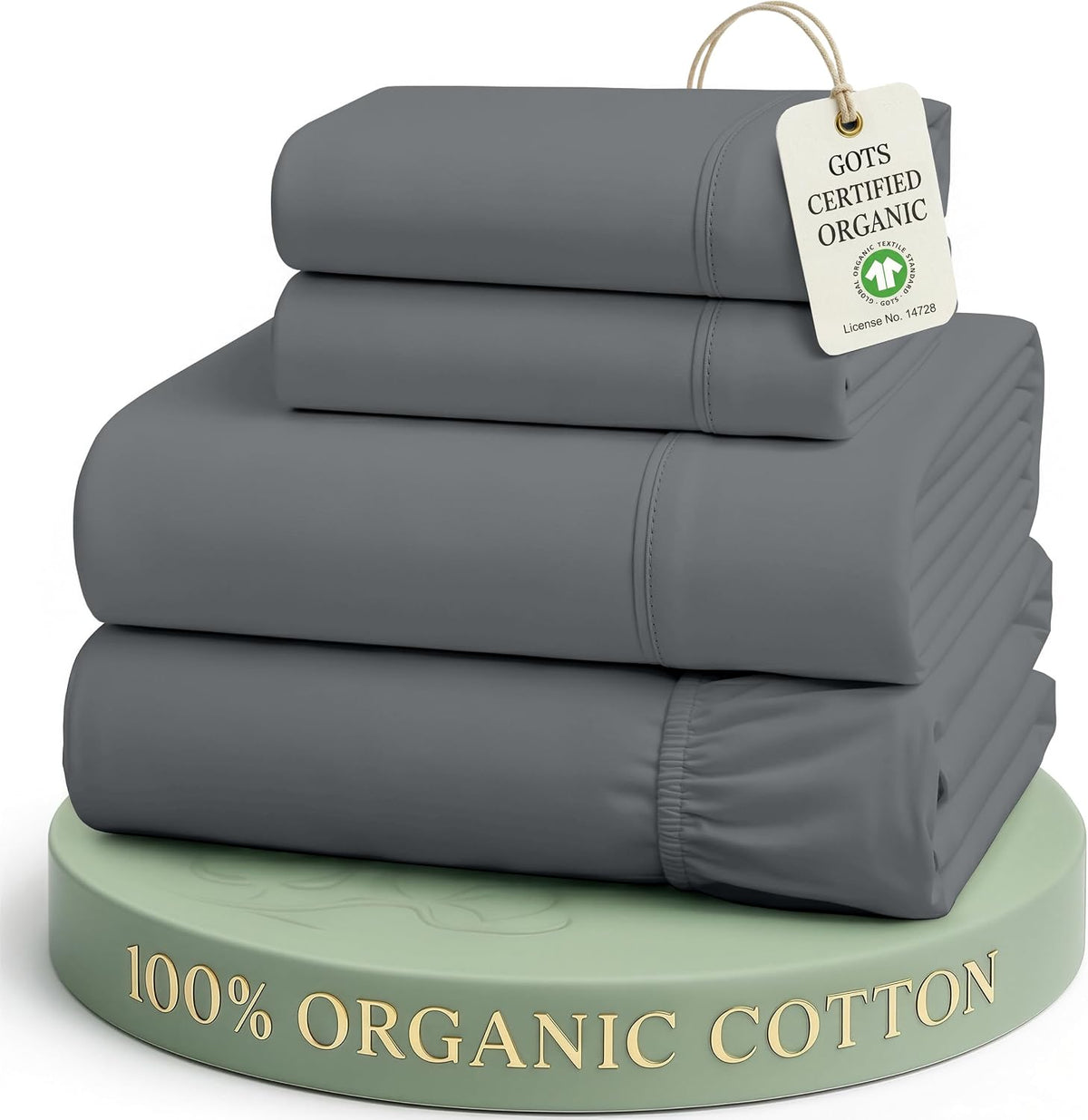 LANE LINEN California King Sheets 100% Organic Cotton 4pc Percale - White