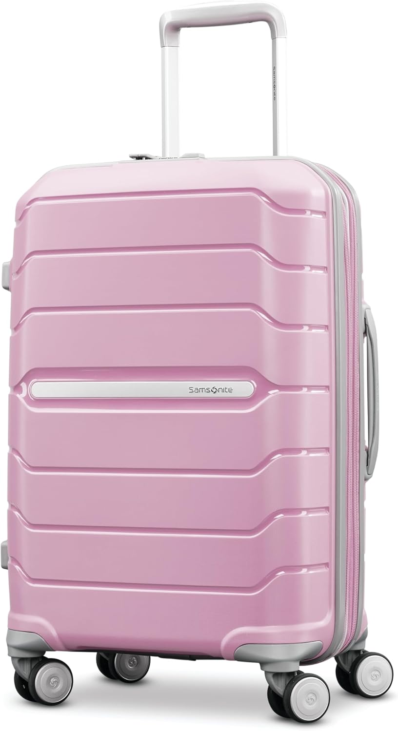 Samsonite Freeform Medium Luggage with Dual 360° Spinner Wheels - Checked Suitcase - TSA Lock, Airline-Approved - Lightweight Durable Polypropylene Expandable Hardshell - Amethyst Purple