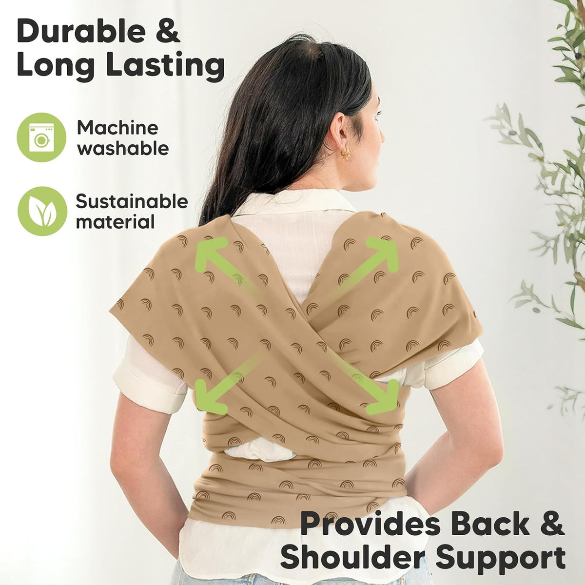 KeaBabies Baby Wrap Carrier, All in 1 Original Baby Carrier, Trendy Black