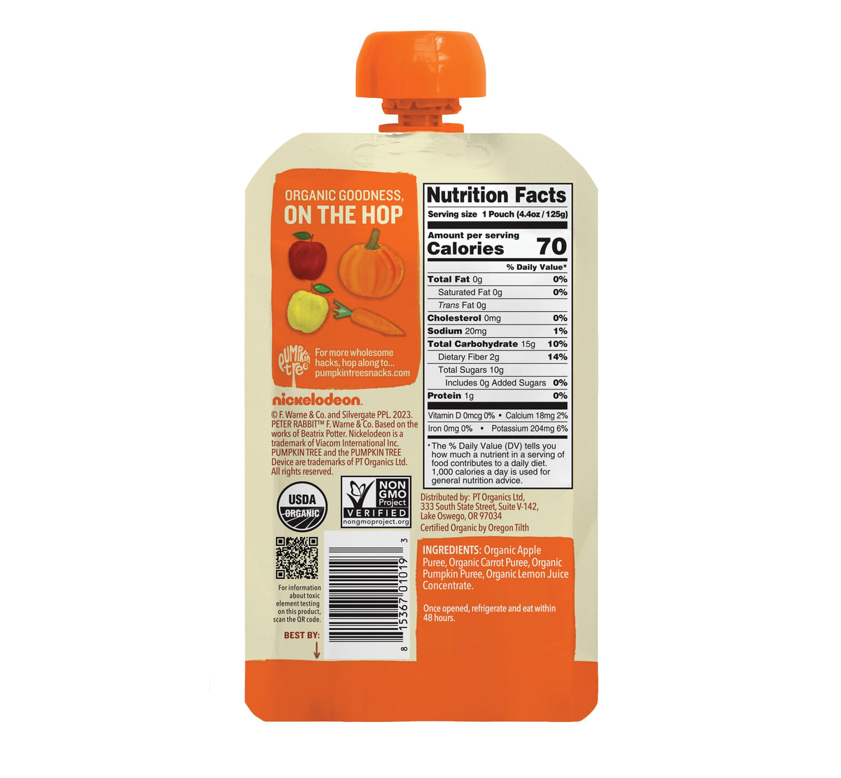 Pumpkin Tree Peter Rabbit Organics Strawberry and Banana Pure Fruit Snack, 4 Ounce (Pack of 10)