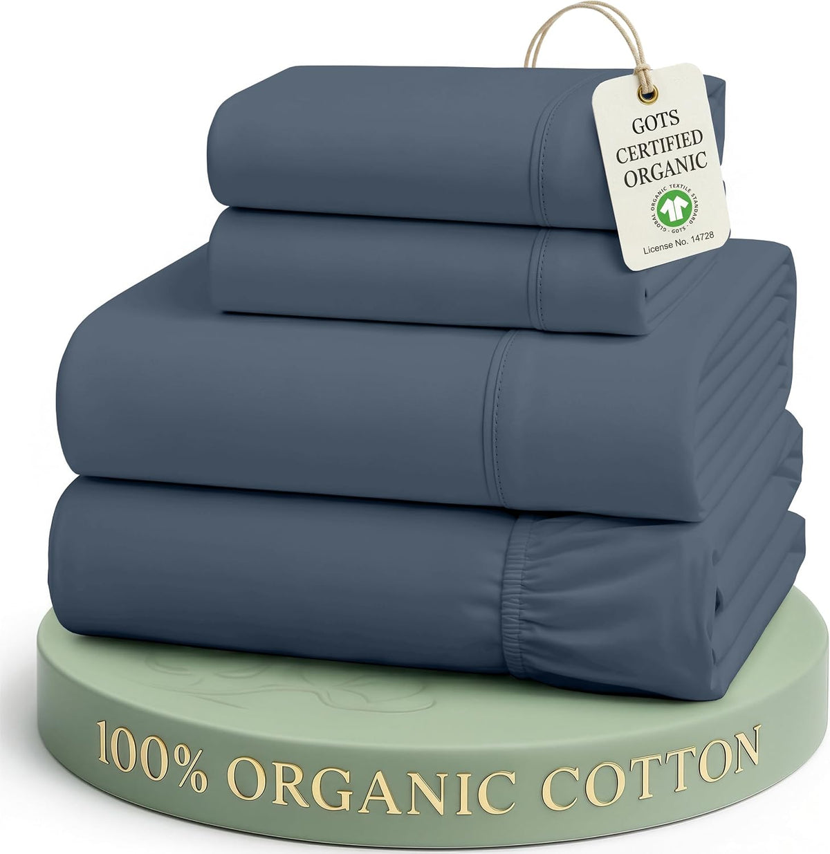 LANE LINEN California King Sheets 100% Organic Cotton 4pc Percale - White