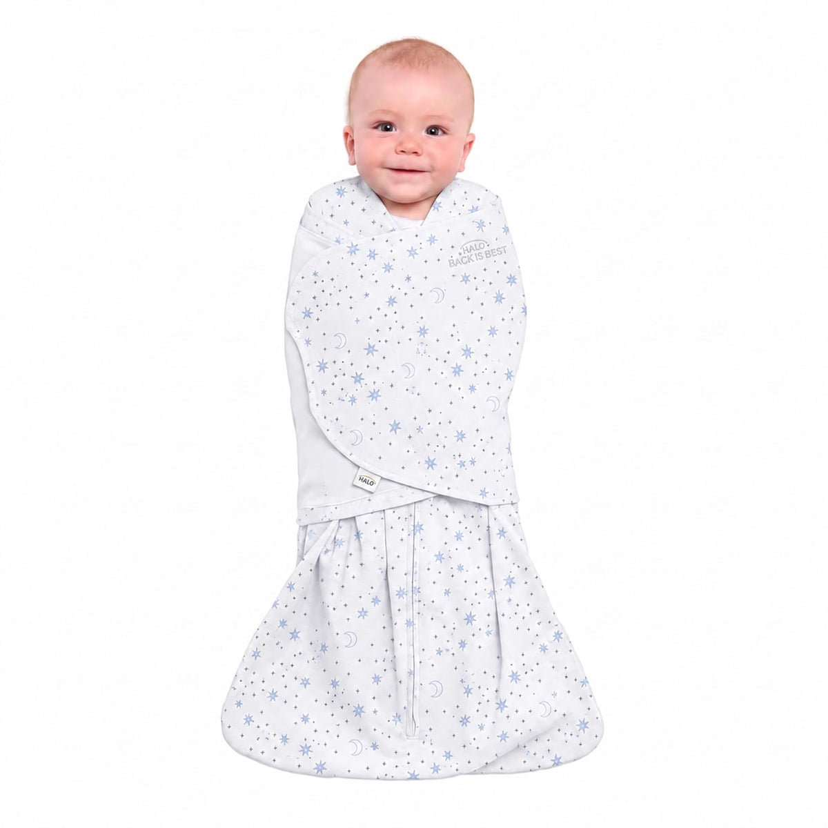 HALO SleepSack Swaddle | Cotton | 1.5 TOG | 68-75°F | 6-12 lbs |Baby Blue
