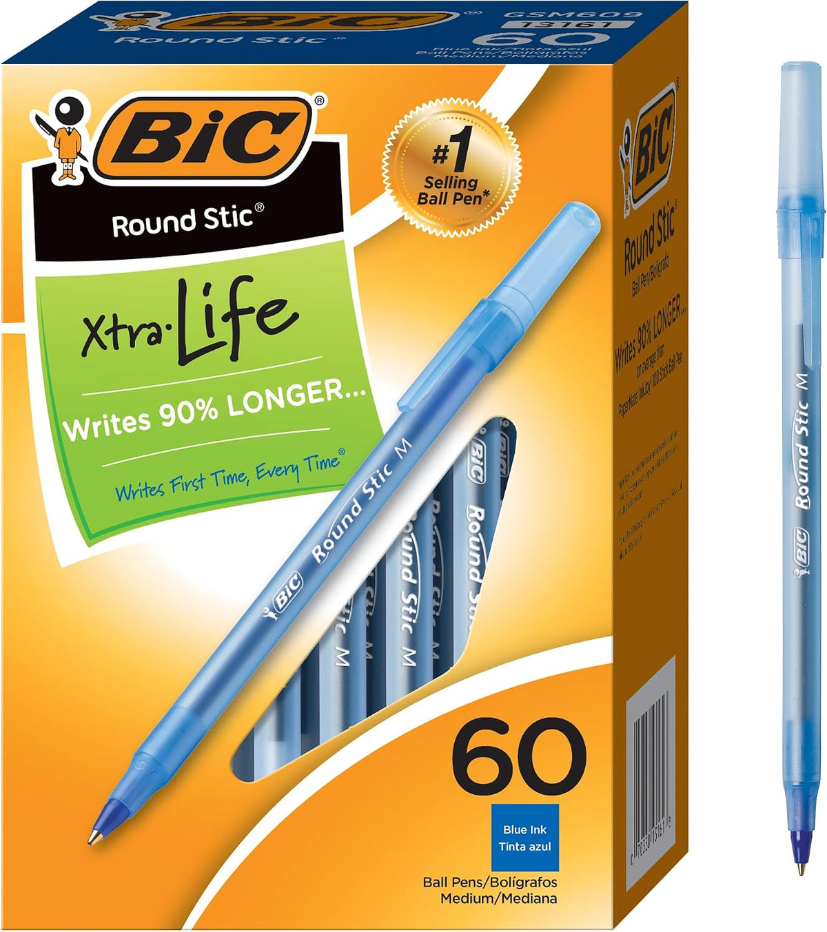 BIC Round Stic Xtra Life Ballpoint Pen, Ultra Long Lasting and Consistent Ink Flow, 60-Count in Black Ink Father Jim Norris notebooks