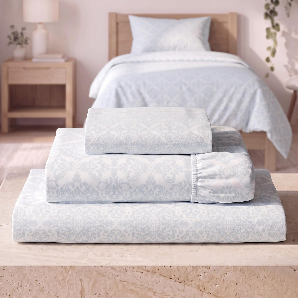 Mellanni Iconic 3-Piece Bed Sheet Set, 16" Deep Pocket (Twin, White)