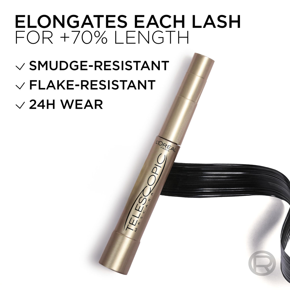 L’Oreal Paris Original Telescopic Mascara, Washable, Carbon Black