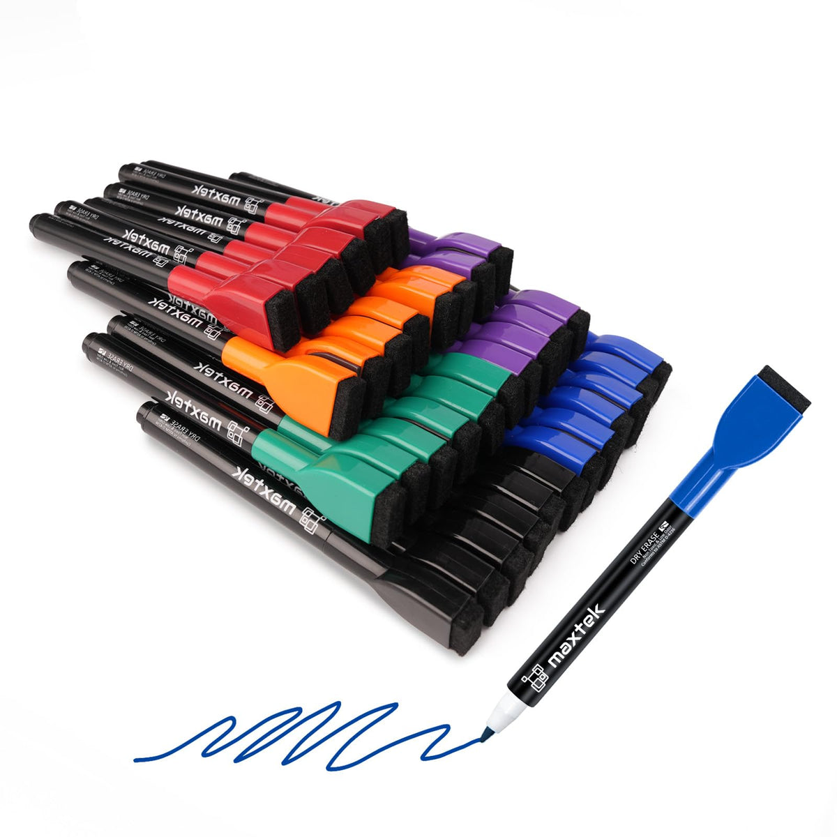 maxtek Magnetic Whiteboard Markers - 12 Count Colorful Fine Tip Dry Erase Markers with Eraser for Kids, Low Odor Thin Markers for Calendar Boards Father Jim Norris notebooks