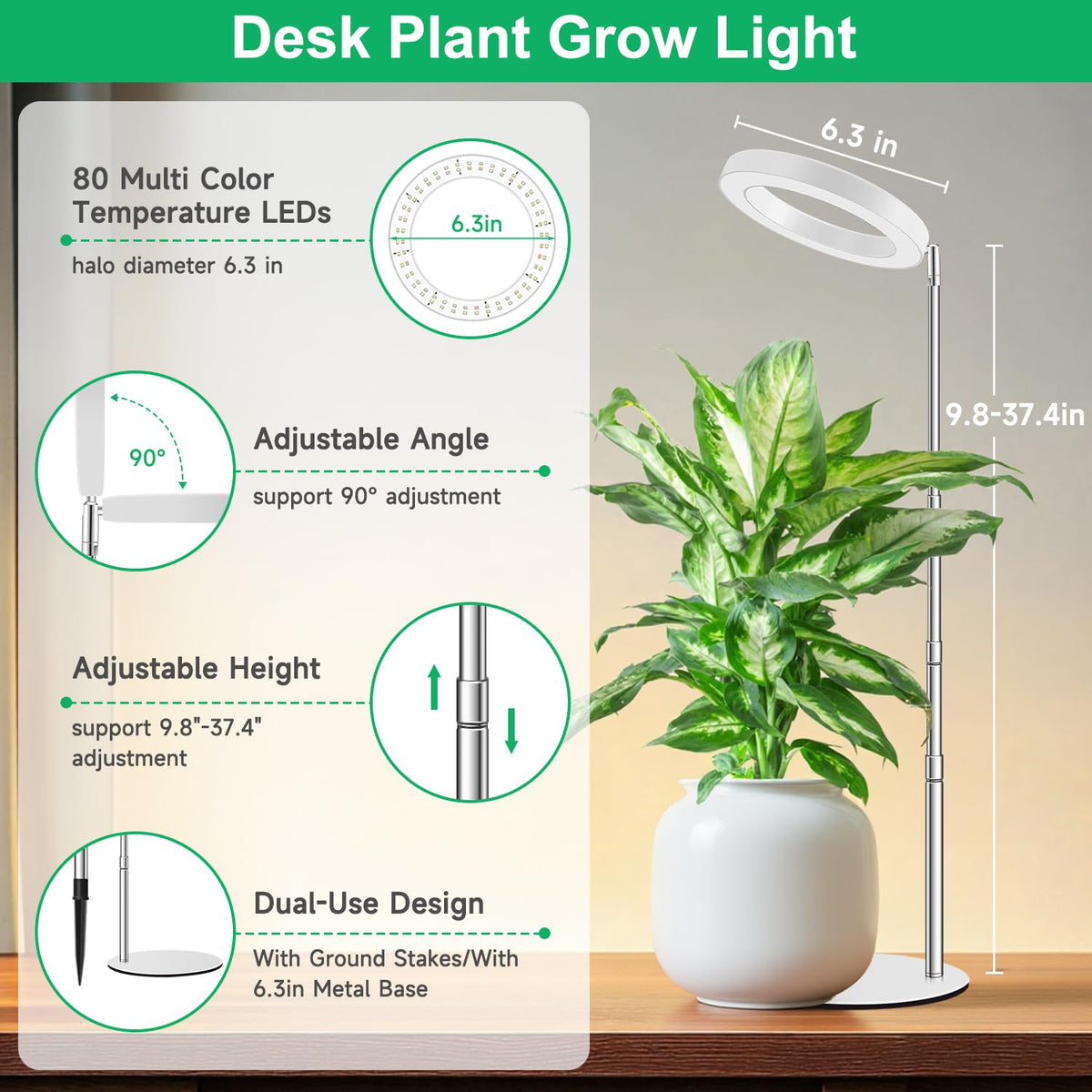Aokrean Grow Lights for Indoor Plants Growing, Full Spectrum with Base Father Jim Norris notebooks