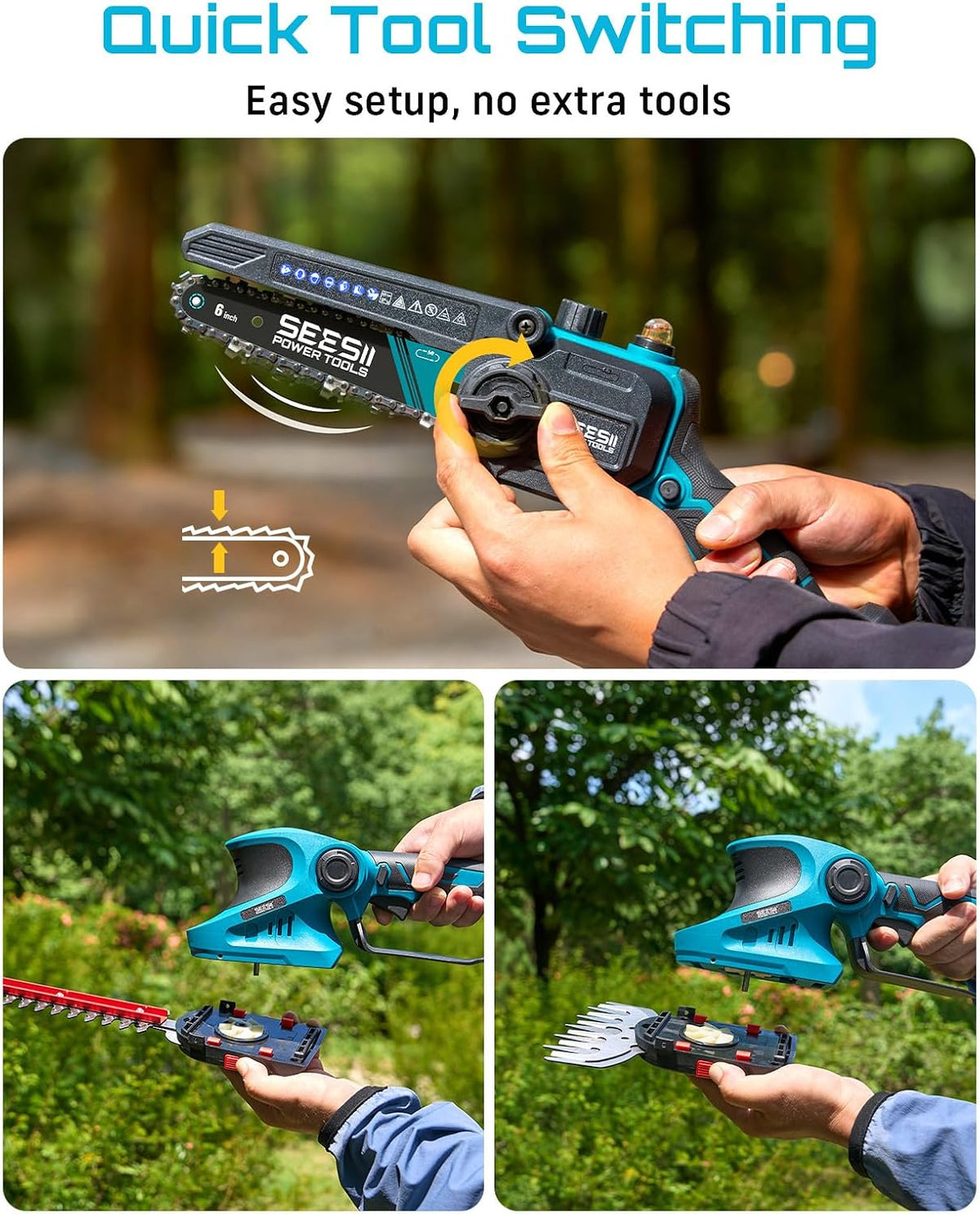 SEESII Flagship 8-Inch Cordless Mini Chainsaw, Upgraded Brushless Motor Father Jim Norris notebooks