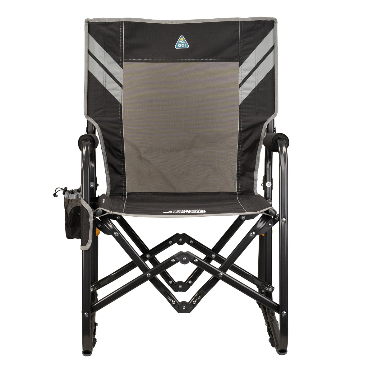 GCI Outdoor Freestyle Rocker XL with Side Table Camping Chair | Portable Folding Rocking Chair with Solid, Durable Armrests, Drink Holder & Comfortable Backrest — Black Father Jim Norris notebooks