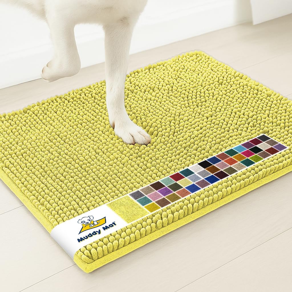 Muddy Mat® | Super Water Absorbent Door Mat Indoor, Microfiber Quick Dry Chenille Entryway Rug, Slip Resistant Front Door Mat, Indoor Mats for Entryway, Machine Washable Pet Rug, Grey 28"x18" Father Jim Norris notebooks