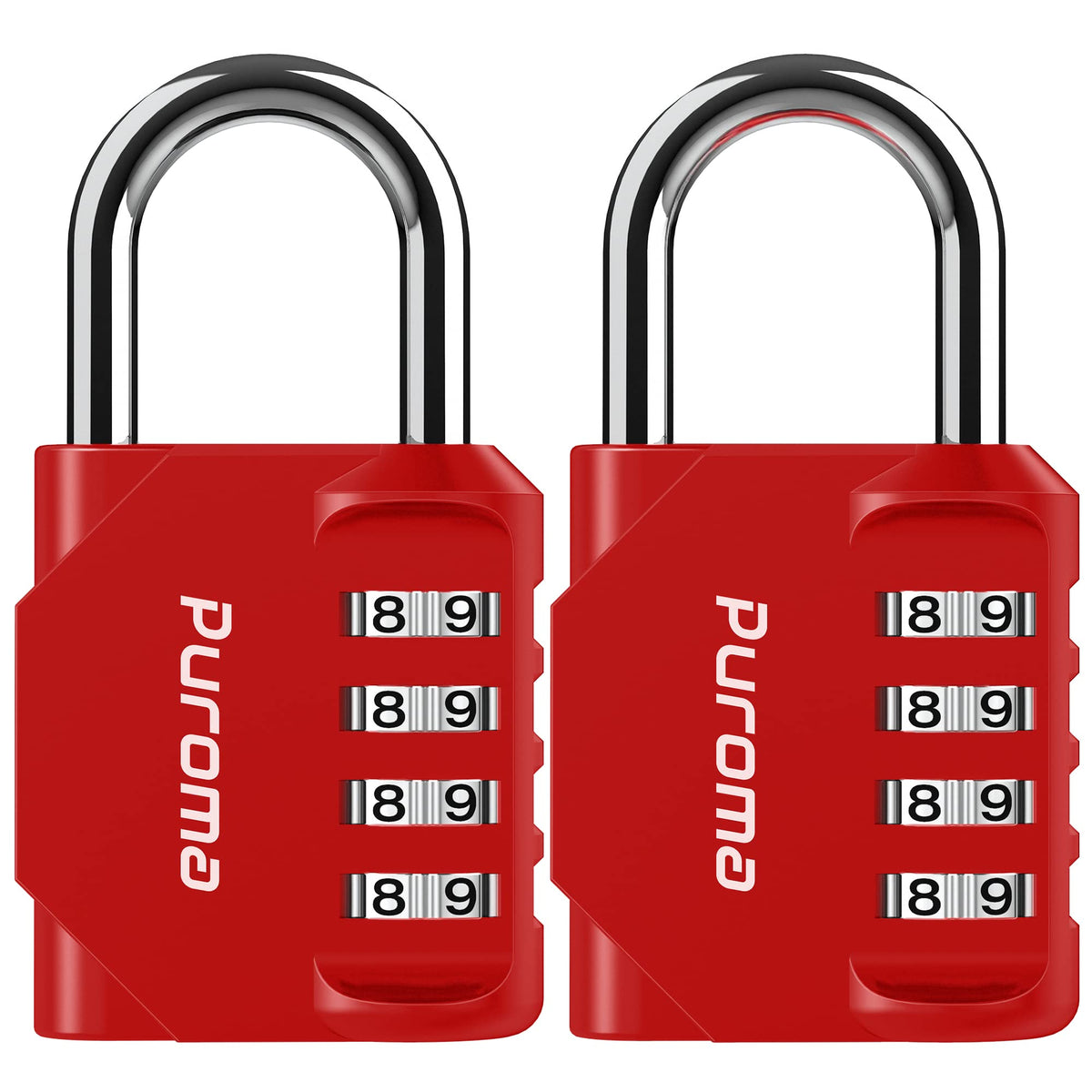 Puroma 2 Pack Combination Lock Locker 4 Digits Combo Padlock Gym Black