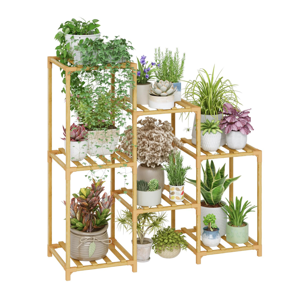 Bamworld Plant Stand Indoor with Flower Fairy Lights Battery Plant Shelf Father Jim Norris notebooks