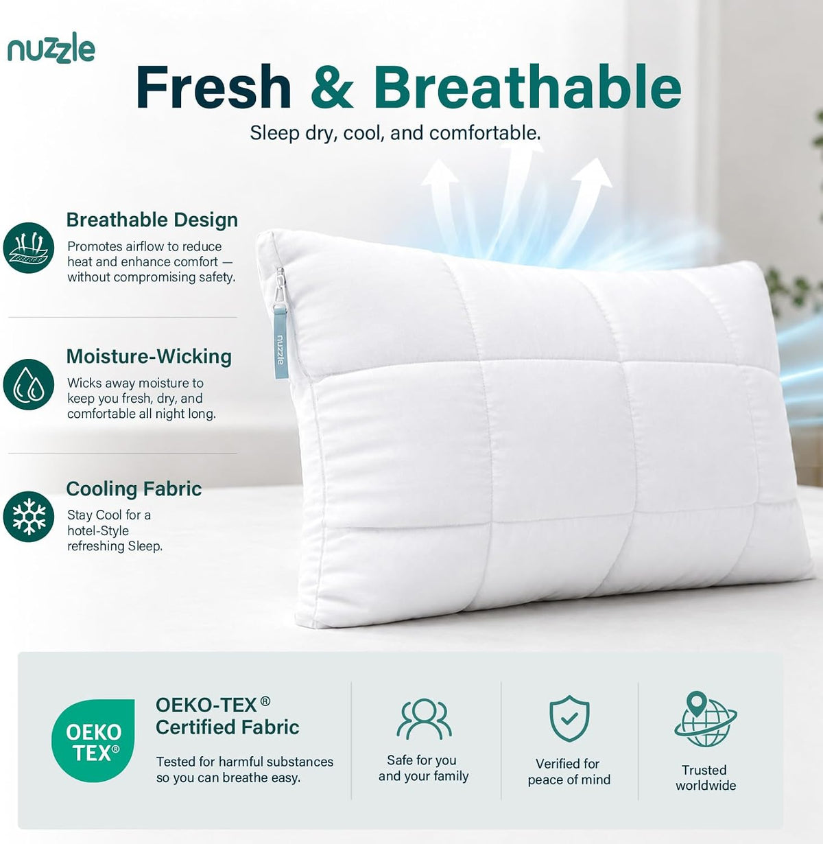 Nuzzle Adjustable Neck Pillow King Size,Soft Luxury Hotel Feel