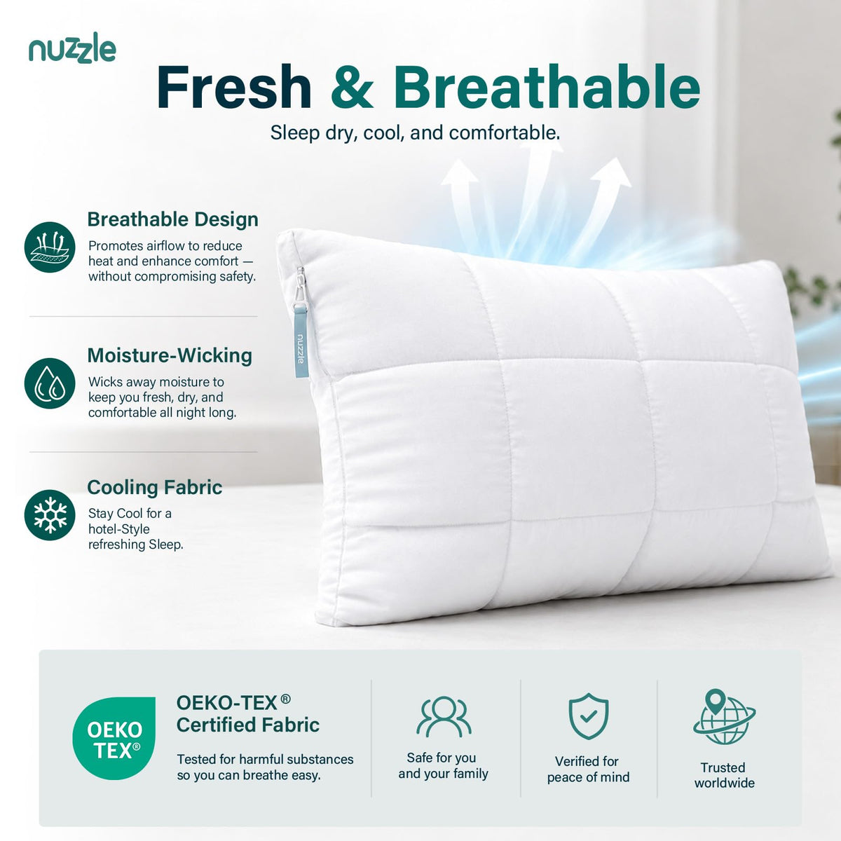 Nuzzle Adjustable Neck Pillow King Size,Soft Luxury Hotel Feel