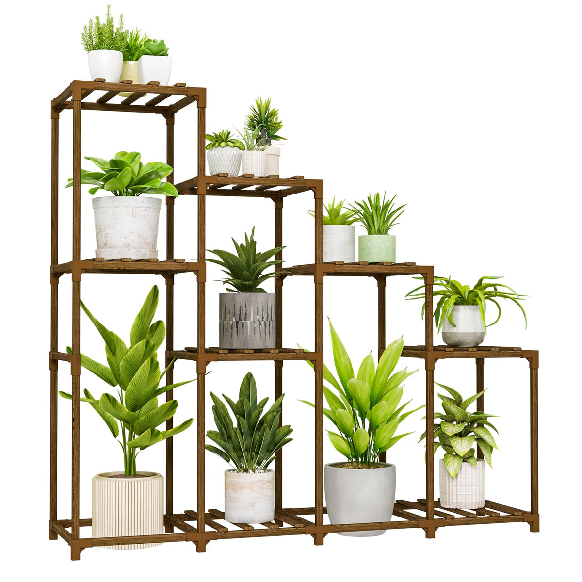 Bamworld Plant Stand Indoor with Flower Fairy Lights Battery Plant Shelf Father Jim Norris notebooks