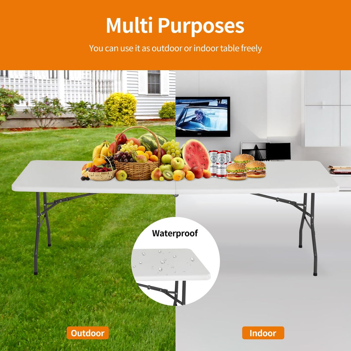 BestOffice | 6FT Folding Table | Black | Portable Plastic Table Father Jim Norris notebooks