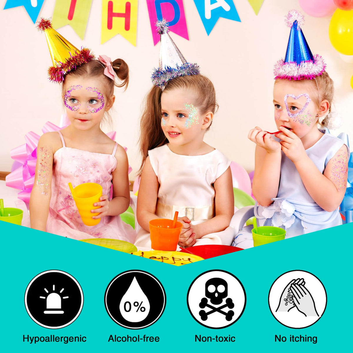 Clear White Face Body Glitter Gel, Halloween Mermaid Fairy Hair Glitter Makeup for Kids